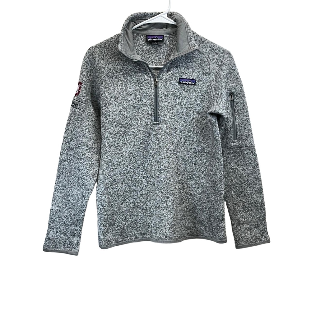 Patagonia Heathered Grey Womens 1/4 Zip Stand Collar Better Sweater Fleece Small